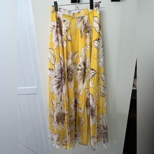 Chicwish Floral Maxi Skirt in Yellow.